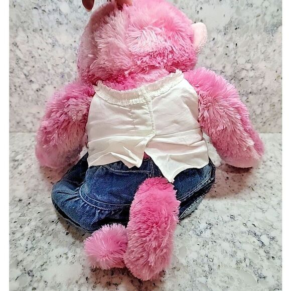 Build‎ A Bear Workshop Pink Hearts Monkey Plush Stuffed Animal - Picture 5 of 8